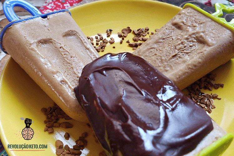receita cetogênica low carb sobremesa picolé café gelado chocolate com cobertura